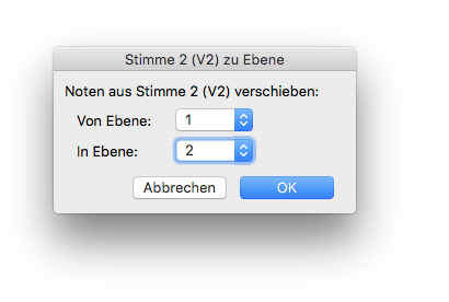 Dialogbox Stimme 2 (V2) zu Ebene